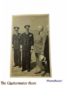 Postcard  His Majesty the King visiting vessel 1945