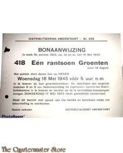 Bonaanwijzing Distributiekring  Amersfoort no 429 1e week 6e periode 1945 van 13 t/m 19 mei