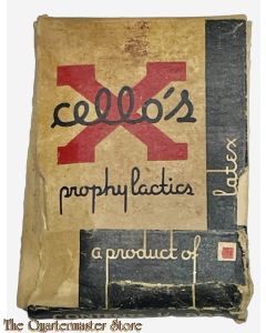 WWII US box containing prophylactics, type Cello's