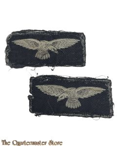 WW2 original opposite facing RAF eagle canvas badges