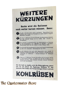 Flugblatt / Leaflet  G.34 Weitere Kürzungen (Kohlruben)