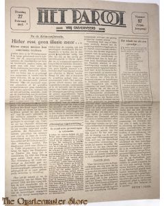 Krant Het Parool no 87 5e jrg dinsdag 27 febr 1945