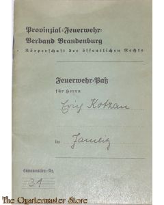 Feuerwehr pass und Sani Personsausweiss Lieberose Brandenburg 