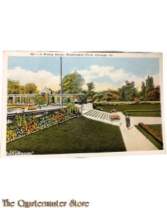 Postcard A pretty scene , Washington park Illinois 1940