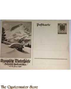 Postkarte Olympische Winter Spiele 1936 Garmisch Partenkirchen 6+4  (Postcard Olympic Wintergames 1936 Garmisch Partenkirchen)