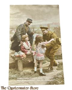 Postcard - 1914-18 Valliant soldat Francais, heros Britannique, Nous vous cherissons vous er heroiques