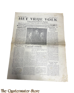 Krant Het vrije Volk 1e jrg no 22 Donderdag 31 Mei 1945