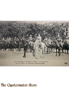 Postcard,  les fetes de Victorie a Paris, 14 julliet 1919 Petain and Foch