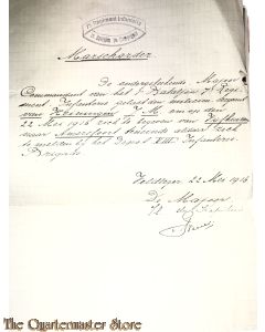 Marschorder 7 RI 1 bat 1 comp 1916