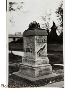 Postcard 1940 Verdun (Meuse) Borne de la Voie Sacree