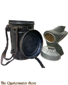 Rare 1939 WaA320 RL1 Civil Defense German WWII Gas Mask W Wide Canister