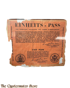 Leaflet / Flugblatt EINHEITS – PASS (Unit Pass)