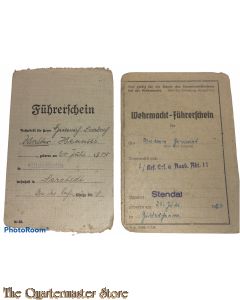 Ziviel and Wehrmacht Fuhrerschein 3./Krf.Ers.u.Ausb.Abt. 11 fur Verbrennungsmaschine klasse 2