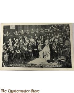 Prent briefkaart huwelijks inzegening St Jacobskerk Den Haag 7 jan 1937