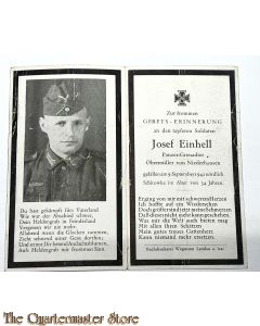 In Memoriam Karte/Death notice Panzer Grenadier Schirowka 1942