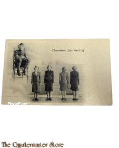 Prent briefkaart mobilisatie 1939 Droomen zijn bedrog