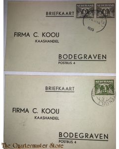 2x briefkaart C Kooij  Kaashandel Bodegraven 1939