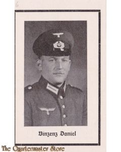 In Memoriam Karte/Death notice Vinzenz Daniel