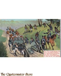 AnsichtsKarte (Mil. Postcard) artillerie Dem Feind zu Leibe 1914