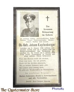 In Memoriam Karte/Death notice O.Gefreiter  1945 Sturisi  