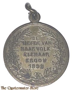Gedenkpenning / Medaille inhuldiging kon Wilhelmina 1898 