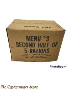 Box cardboard , contained the Second Half of 5 Rations, Menu #3