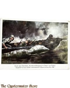Postkarte militair 40-45 Sturmbootubergang im Osten 