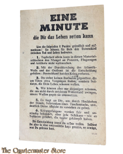 Flugblatt ZG.43  EINE MINUTE die dir das Leben retten kann