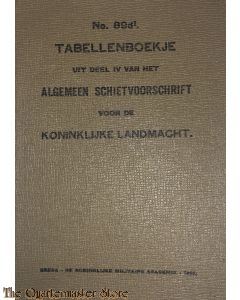 Voorschrift no 89d I Tabellenboekje uit deel IV van het Algemeen schietvoorschrift voor de Kon Landmacht
