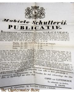 Mobiele Schutterij Publicatie 1834 oproep tot inspectie der Compagnien 