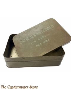 WW2 British Chocolate & Boiled Sweets Ration Tin 1944
