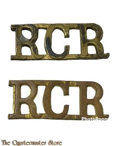Shoulder title RCR (Royal Canadian Regiment) brass 