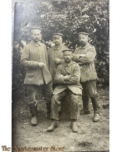 Studio photo 1916 4 Soldiers in combat uniform 1 Komp 2 Ldst Augsburg