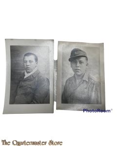2 studiophotos German POW in USA 1944