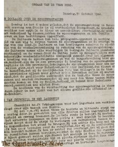 Krant Orgaan van de Vrije Pers, dinsdag 31 october 1944
