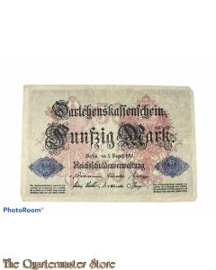 Darlehnkassenschein 50 (Funfzig) Mark 1914
