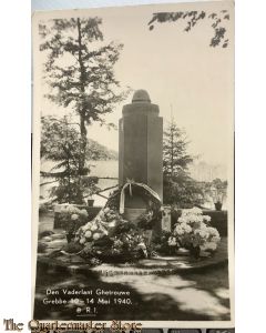 Prent briefkaart 1940 Den Vaderland Ghetrouwe , Grebbe 10 - 14 mei 8 RI mei 1940 (monument)