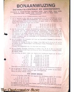 Bonaanwijzing Distributie-centrale XIV (Amersfoort)  28 mei 1945