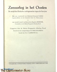 Book - Zeeoorlog in het Oosten. De strijd der Duitsche oorlogsmarine tegen de Sowjets 1943