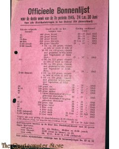 Officieele bonnenlijst 3e week 7e periode 24-30 juni 1945 District XIV Amersfoort