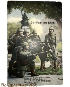 Militair Postkarte Die Wacht am Rhein , So lang ein Tropfen blut....