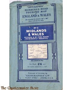 Road touring Map Midlands & Wales 1935-40s