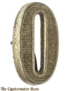 Cijfer 0 zilver voor M1916 platte pet, Kepie en voor veldmuts (Bereden)