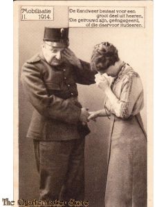 Prent briefkaart 1914 Mobilisatie II  Heeren