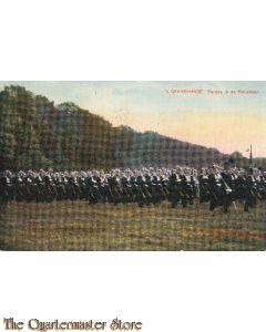Prent briefkaart 1914 's Gravenhage Parade in de Maliebaan
