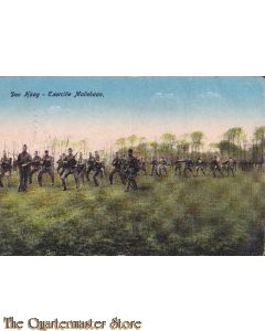 Prent briefkaart 1918 s'Gravenhage Exercitie Maliebaan