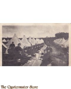 Prent briefkaart 1915 Middagmaal in het Kamp