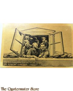 Prent briefkaart mobilisatie 1939 Op den slaapzolder kunnen we het vinden 