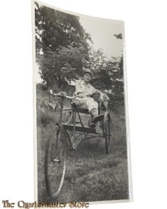 WW2 period original Photo US Soldier on a Riksha