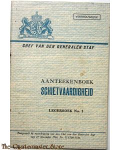 Legerboek no 1 aantekenboek schietvaardigheid 1946
